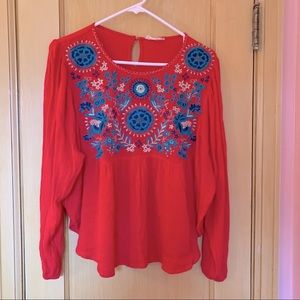 Altar’d State embroidered Boho blouse open sides